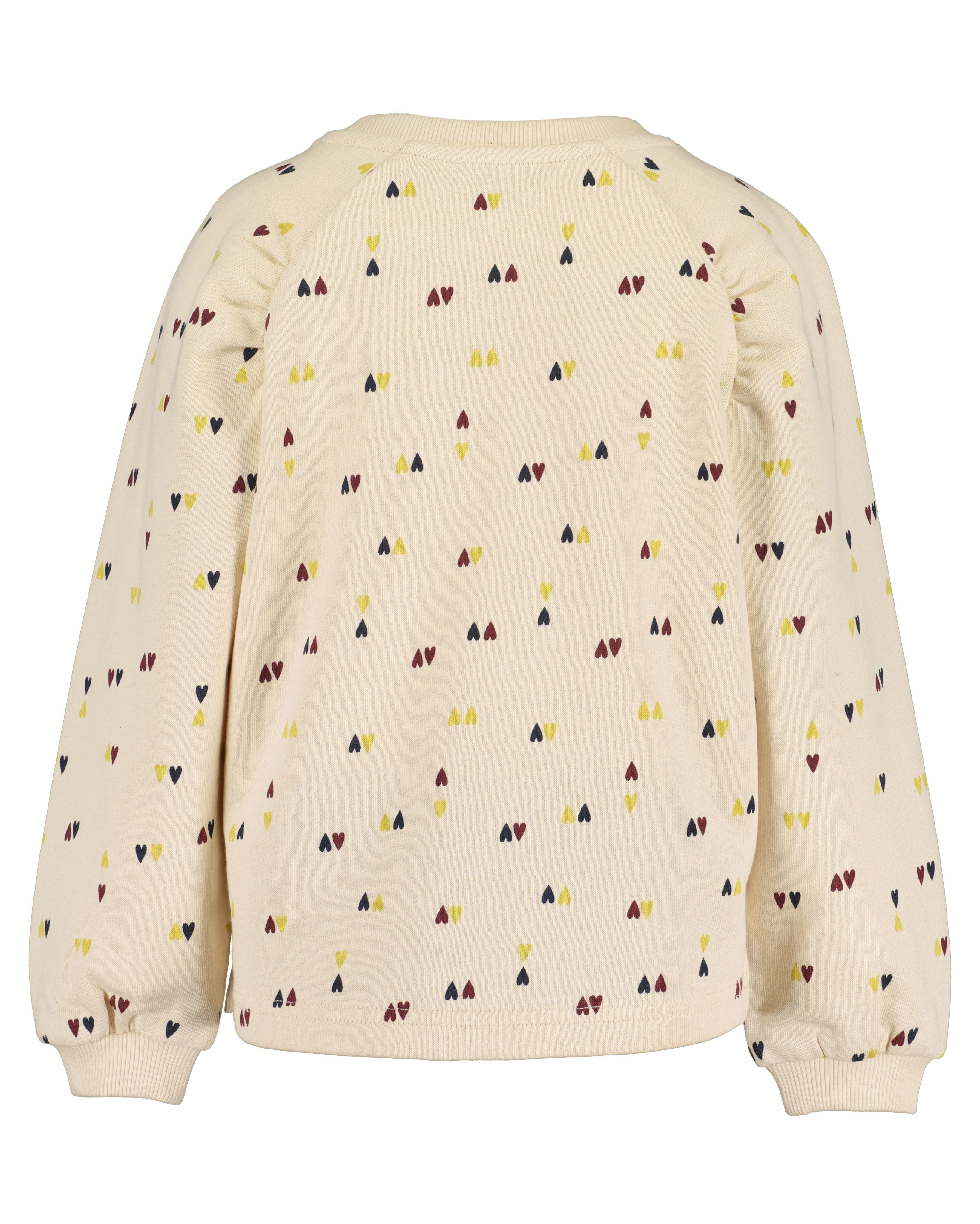 SWEATER MET POFMOUW HEARTS, ZAND