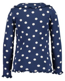 LONGSLEEVE MET DOTS EN RONDE KRAAG