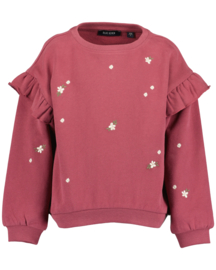 SWEATER MET BLOEMETJES WIJNROOD, FLOWER