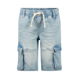 KORTE CARGO SPIJKERBROEK, JEANS BLAUW