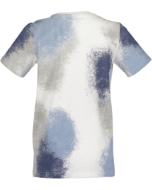SHIRT GEVLEKT, GRIJS EN BLAUW
