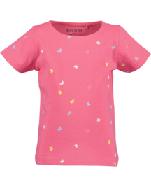 SHIRT ROZE BLAUW MET VLINDERS, BASICS