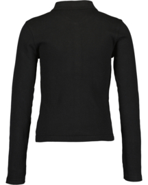 LONGSLEEVE MET POLOKRAAG, ZWART