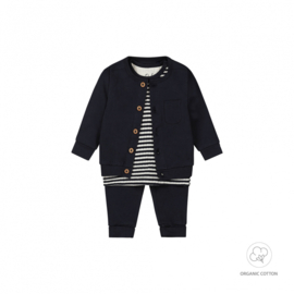 3-DELIGE BABYSET, DONKER BLAUW