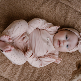 BROEKJE & HAARBAND DOTS, POEDER ROZE