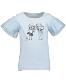 SHIRT LICHT BLAUW, FLOWER