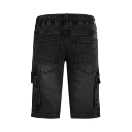 KORTE CARGO SPIJKERBROEK, JEANS ZWART