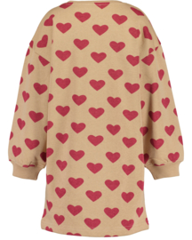 SWEATDRESS MET HARTEN ZAND , TEDDY