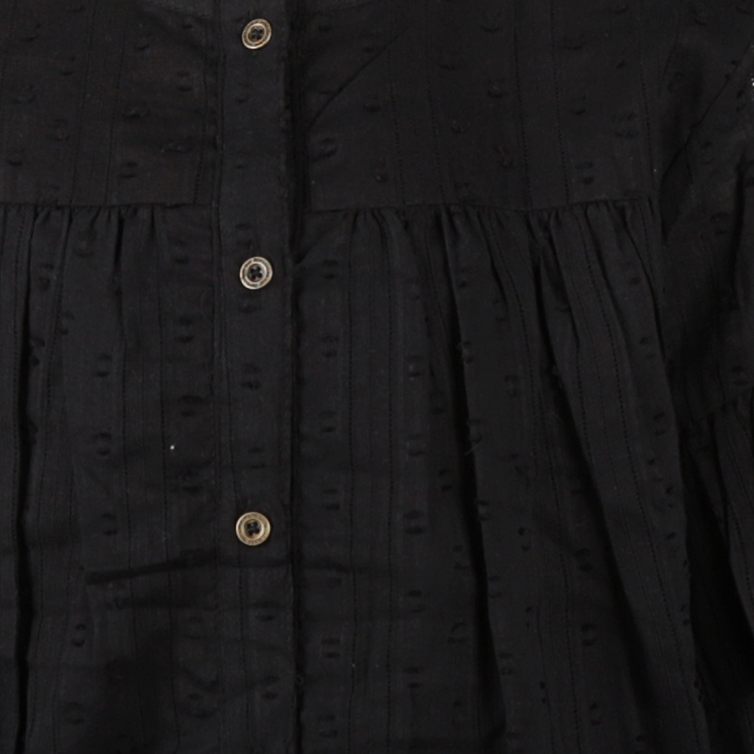 BLOUSE MET RUFFLES, ZWART