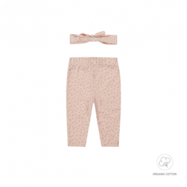 BROEKJE & HAARBAND DOTS, POEDER ROZE