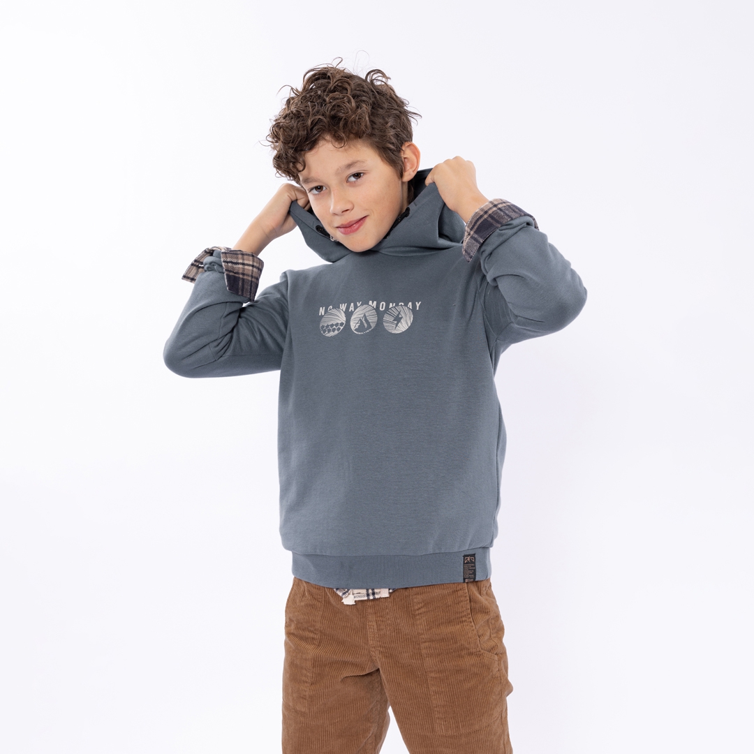 HOODIE, STAALBLAUW