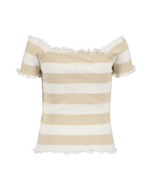 CARMEN SHIRT BEIGE GESTREEPT, MILLEFLEUR
