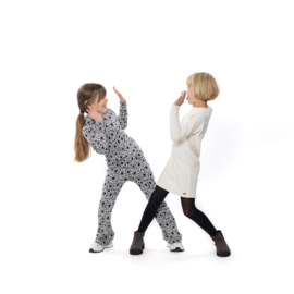 LONGSLEEVE RETRO BLOEM, ZWART
