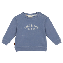SWEATER BLAUW STONE WASHED, SAND & SUN