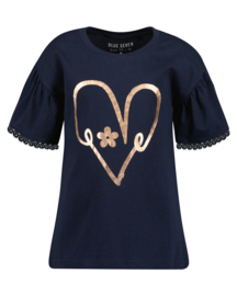 SHIRT BLAUW, HEARTS