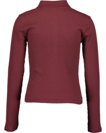 LONGSLEEVE MET POLOKRAAG, AUBERGINE