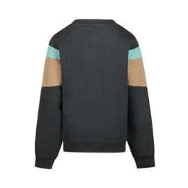 SWEATER COLOR BLOCK, GRIJS