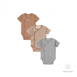 SET 3 ROMPERS MET KORTE MOUW