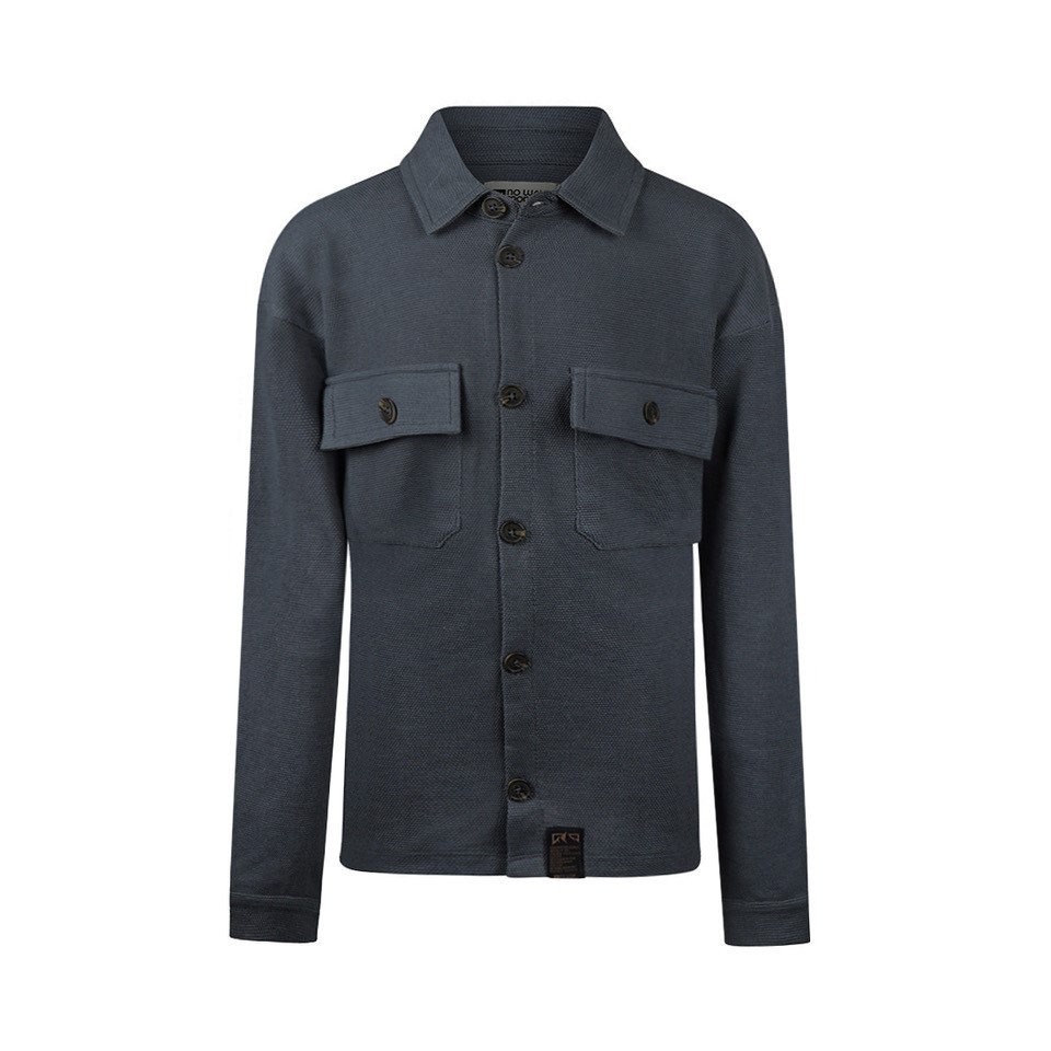BLOUSE, STAALBLAUW