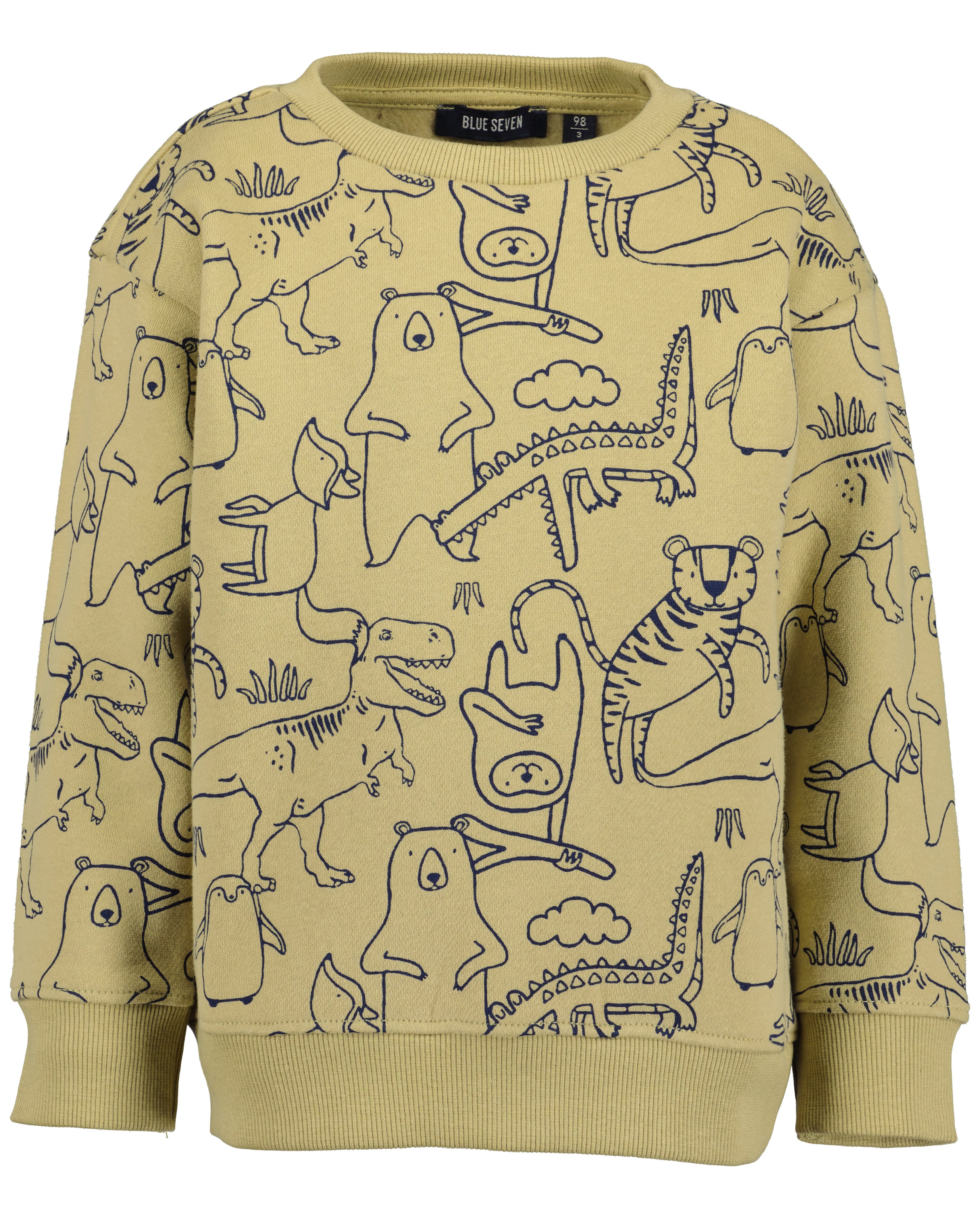 SWEATER ESSENTIEL, OLIJFGROEN