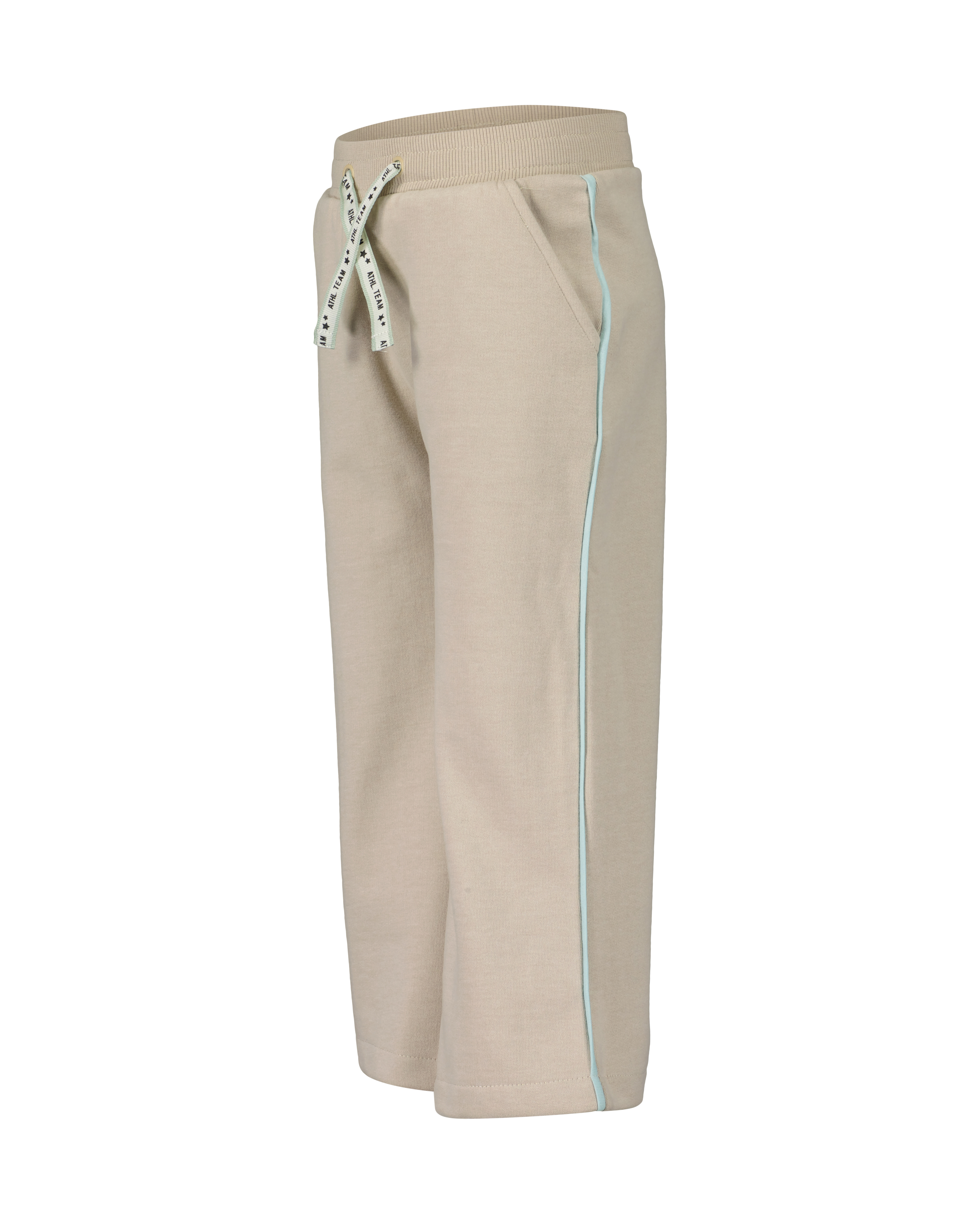 WIDE LEG BROEK SPORTY, ZAND