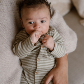 GESTREEPT BABY PAKJE RIB, GROEN