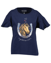 SHIRT VEEGPAILETTEN BLAUW, HORSES