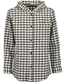 GEBLOKTE FLANELLEN BLOUSE, BEIGE