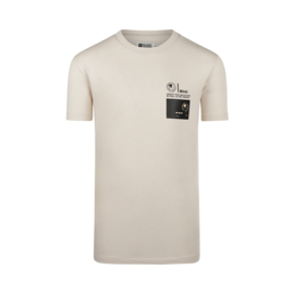 SHIRT MET BACKPRINT, BEIGE