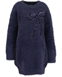 FLUFFY JURK DONKERBLAUW, BALLERINA