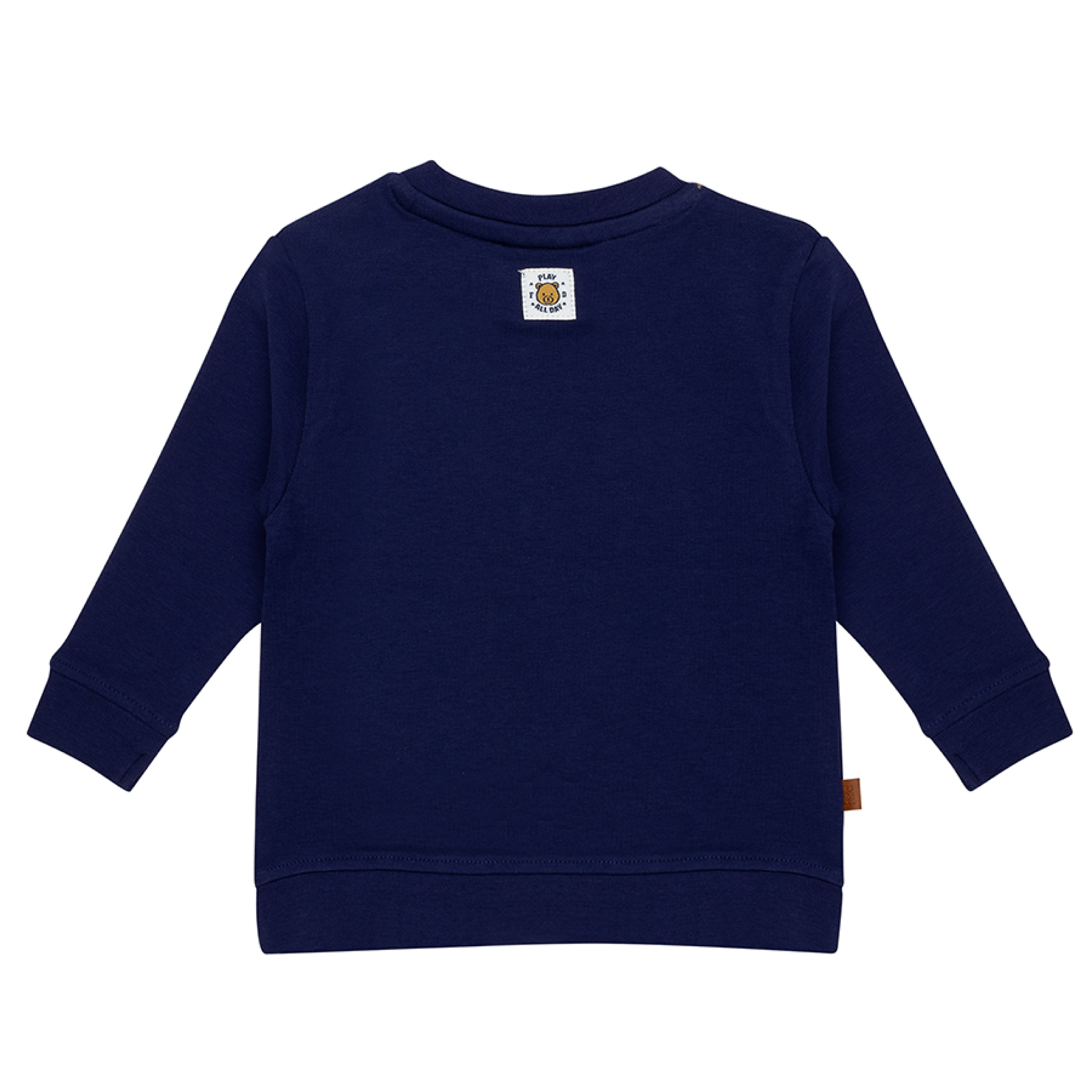 SWEATER EMBLEEM BLAUW, PLAY ALL DAY