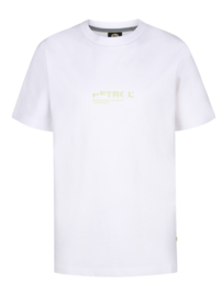 SHIRT MET PETROL LOGO, HELDER WIT