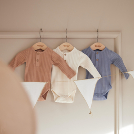 SET 3 ROMPERS MET LANGE MOUW, RIB