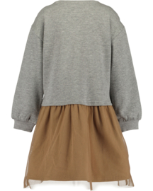 SWEATDRESS MET TULE ROK GRIJS, DOGS