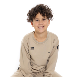 SWEATER MET TEKST, ZAND