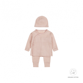 3-DELIGE SET RIB, POEDER ROZE