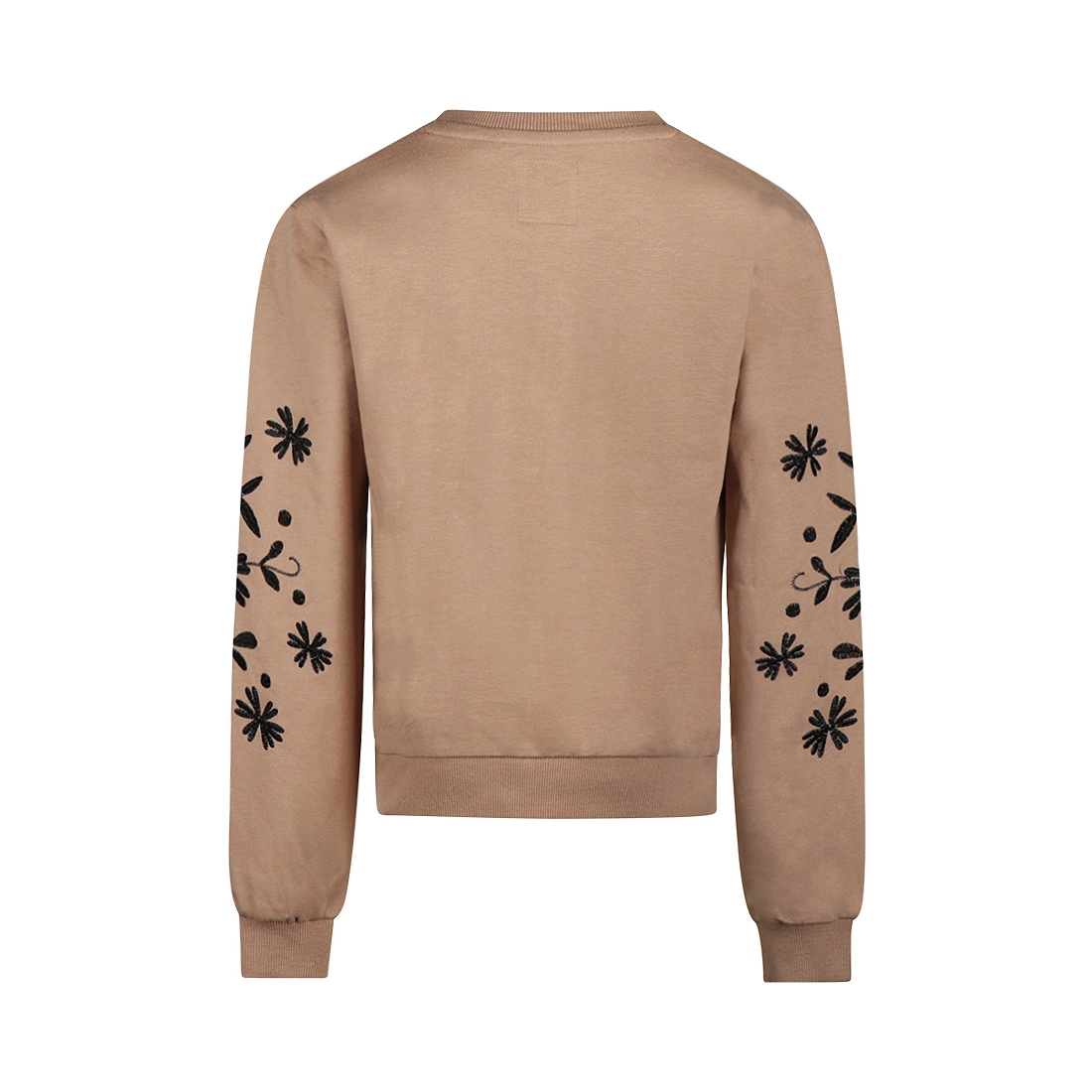 SWEATER MET BORDUURWERK, TAUPE
