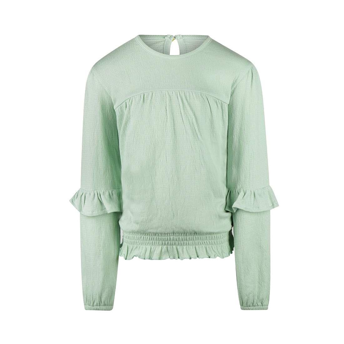 SWEATER MET RUFFLE MOUWEN, MINT GROEN