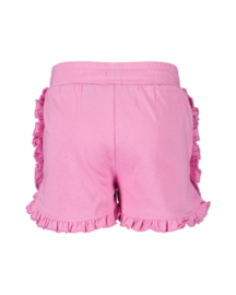 KORT BROEKJE MET RUFFLES ROZE, UNICORN