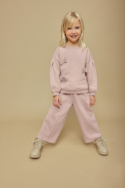 SWEATER SWAN MET STRIKKEN, POEDERROZE