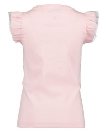 SHIRT ROZE MET RUFFLE MOUW, OCEAN