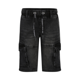 KORTE CARGO SPIJKERBROEK, JEANS ZWART