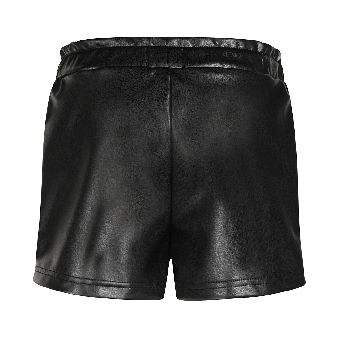 SHORT LEDERLOOK, ZWART