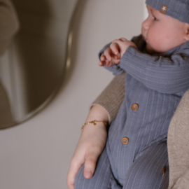 RIB BABYPAKJE & MUTSJE, GRIJS BLAUW