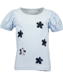SHIRT VEEGPAILETTEN LICHT BLAUW, FLOWER