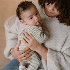 GESTREEPT BABY PAKJE RIB, GROEN