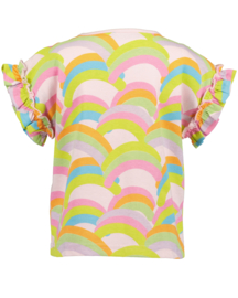 SHIRT MET RUFFLE MOUW, UNICORN