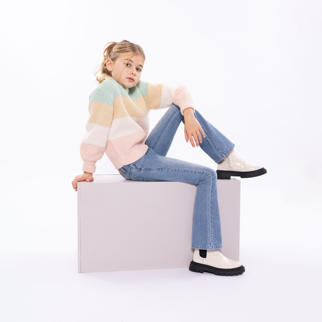 FLARED SPIJKERBROEK, JEANS BLAUW