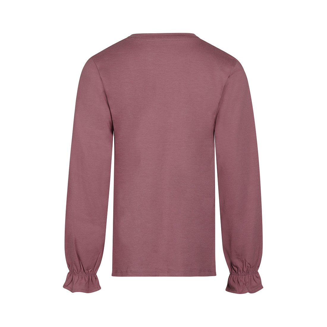LONGSLEEVE MET RUFFLES, WIJNROOD