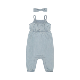 TUINPAKJE MET HAARBAND JEANS BLAUW, CUTE
